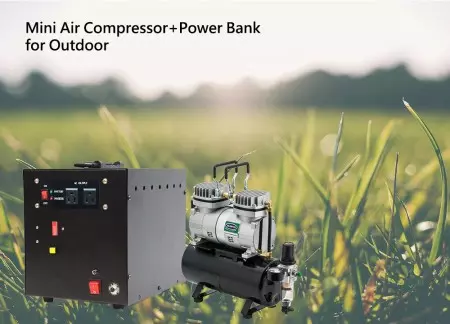 Mini Hava Kompresörü + Power Bankı için açık hava